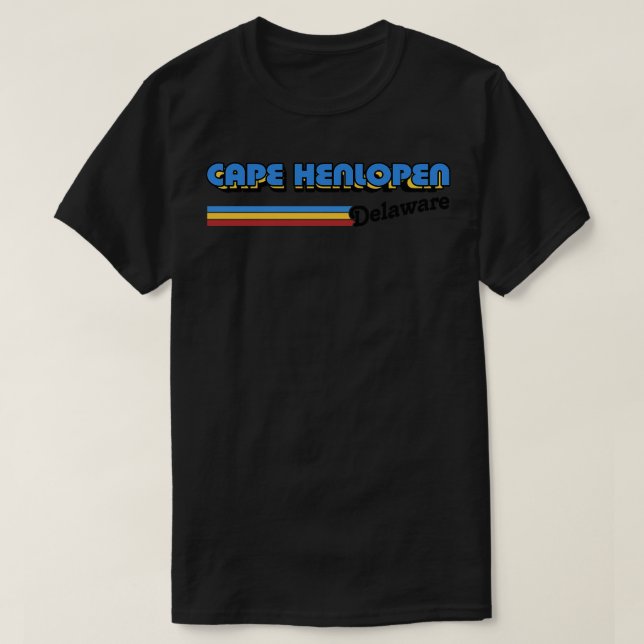 Camiseta Cabo Henlopen Delaware Estilo Retro Design (Frente do Design)