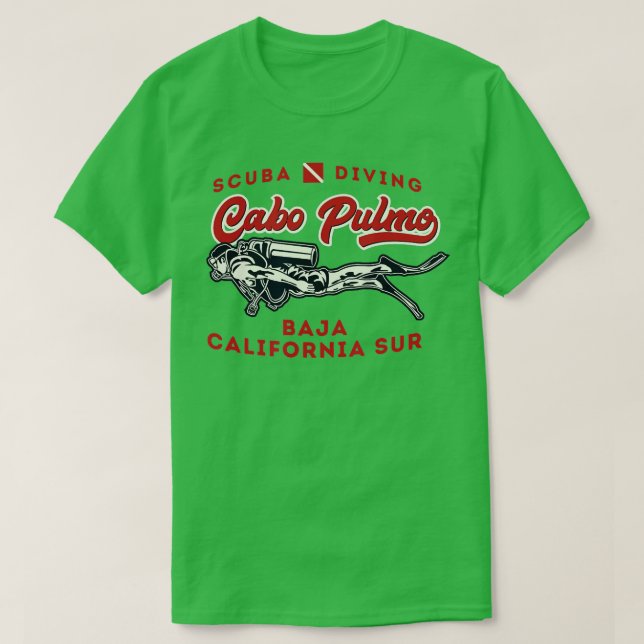 Camiseta Cabo Pulmo Baja California Scuba Diver (Frente do Design)