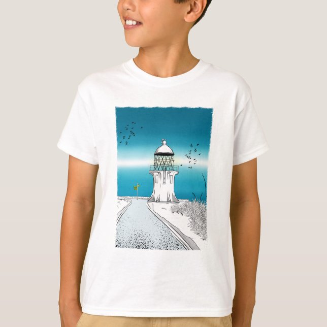 Camiseta Cabo Reinga Farol Northland NZ (Frente)