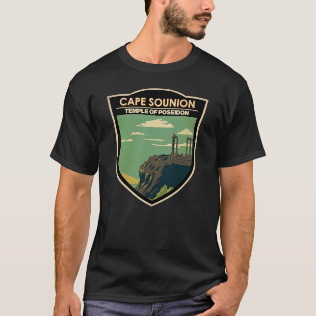 Camiseta Cabo Sounion Viagem de Art Vintage (Frente)