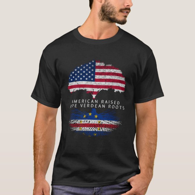 Camiseta Cabo Verde - Americano Levantou Raízes de Cabo Ver (Frente)