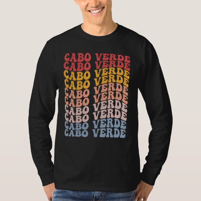 Camiseta Cabo Verde Groovy Retro Cape Verdean (Frente)