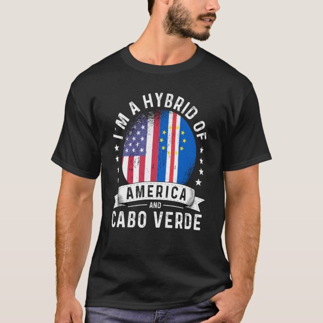 Camiseta Cabo Verdean American Patriot Grown Flag Humor (Frente)