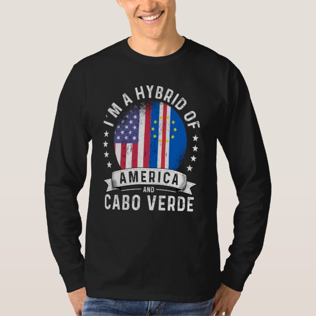 Camiseta Cabo Verdean American Patriot Grown Flag Humor (Frente)
