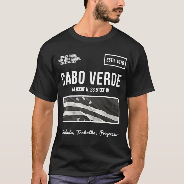 Camiseta Cabo Verdean Clothes Cabo Verde Bandeira Cabo Verd (Frente)