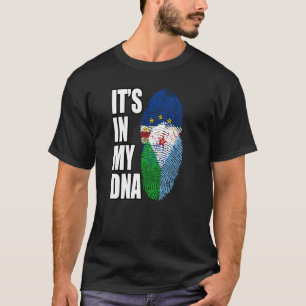 Camiseta Cabo Verdean E Djiboutiano Mix DNA Flag Heritage