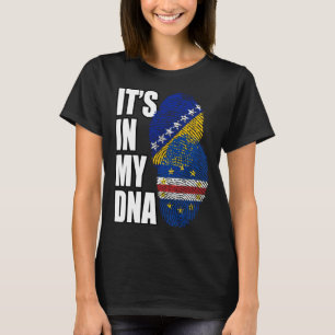 Camiseta Cabo-Verdiano e Bósnio Misto DNA Bandeira Herança