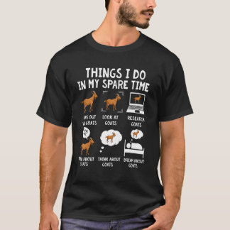 Camiseta Cabra 6 Coisas que Faço no Meu Tempo Livre Cabra C