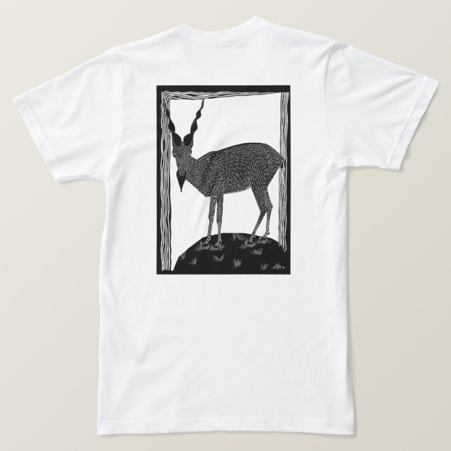 Camiseta Cabra assustadora que olha para você de forma amea (Verso do Design)