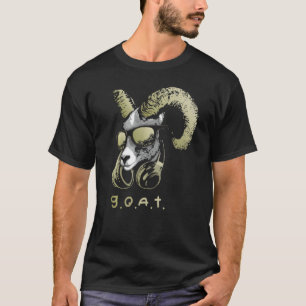 Camiseta Cabra Com Óculos De Sol E Fones de ouvido 1