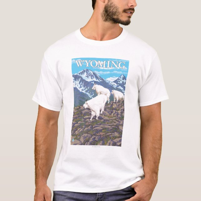 Camiseta Cabra de montanha branca FamilyWyoming (Frente)