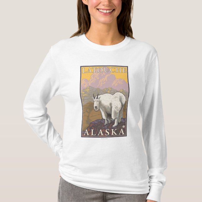 Camiseta Cabra de montanha - Latouche, Alaska (Frente)