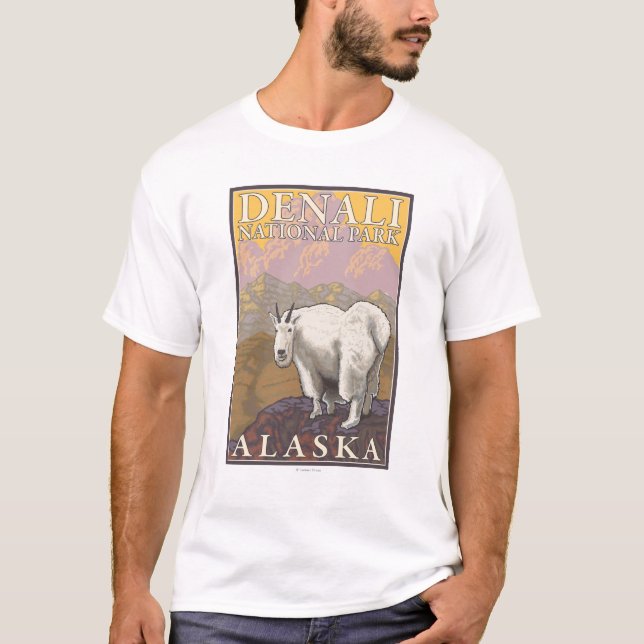 Camiseta Cabra de montanha - parque nacional de Denali, (Frente)