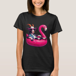 Camiseta Cabra de Verão Engraçada Rosa Festa de Piscina Hav