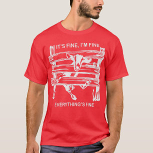 Camiseta cabra engraçada está tudo bem estou bem tudo está