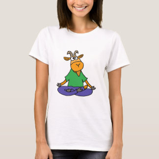 Camiseta Cabra engraçada que faz a ioga da posição de Lotus