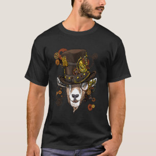 Camiseta Cabra Gótica Steampunk Face de Animal Mecânico Cab