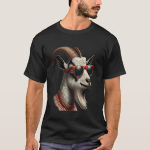 Camiseta Cabra legal engraçada com óculos solares, animais 