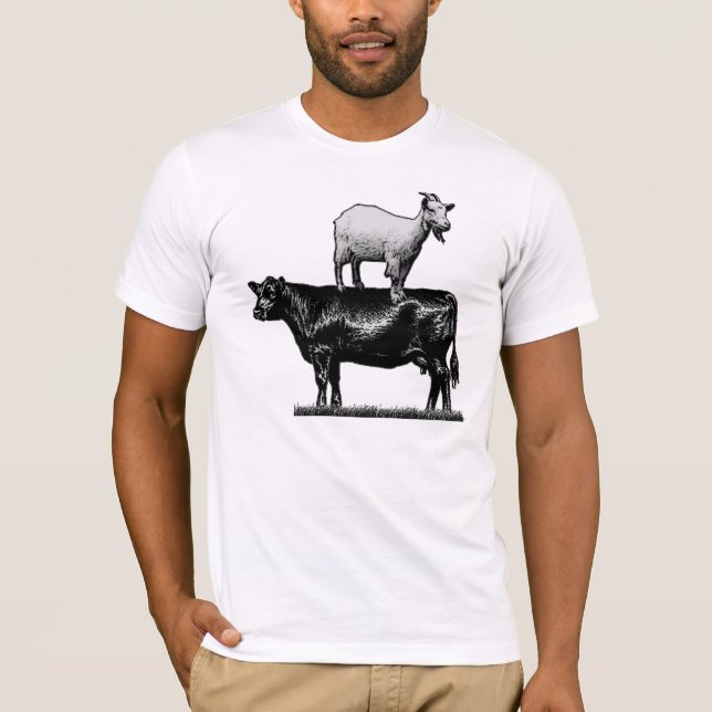 Camiseta Cabra no t-shirt da vaca (Frente)