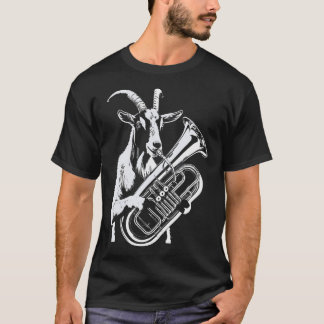 Camiseta Cabra Tocando Música de Tuba Animal