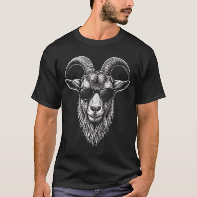 Camiseta Cabra Usando Óculos de Sol (Frente)