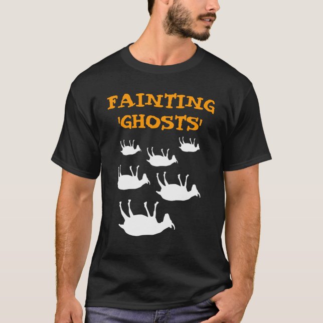 Camiseta Cabras de desmaio o Dia das Bruxas (Frente)