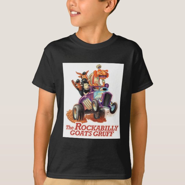 Camiseta Cabras Rockabilly ásperos - troll do hot rod (Frente)