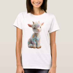 Camiseta Cabrito Bebê Manchado Pastel Caprichoso Mulheres