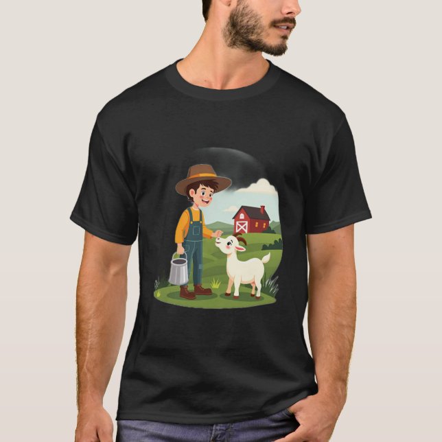 Camiseta Cabrito Menino Fazendeiro Fofo (Frente)