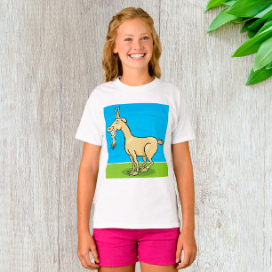 Camiseta Cabrito Sorridente Animal de Fazenda de Desenho An