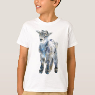 Camiseta Cabritos Aguarela Azul Vidrado