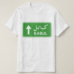 Camiseta Cabul, Afeganistão - Sinal de Estrada de Trânsit
