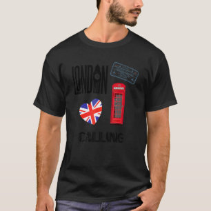 Camiseta Cabuques de Telefone de Lembrança de Londres Grand