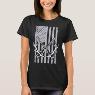 Camiseta Caça à Bandeira Americana Caçador de Veados Rifle