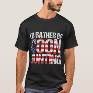 Camiseta Caça A Bandeira Americana Funny Raccoon Caça