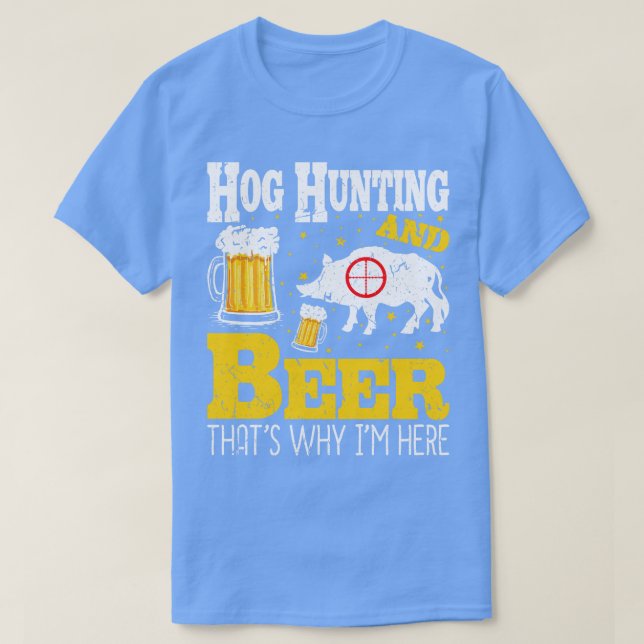 Camiseta Caça a Caçadores de Cerveja de Boar Hunter (Frente do Design)
