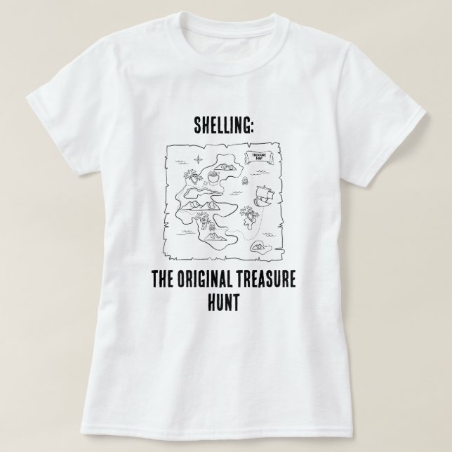 Camiseta Caça a Conchas: A Original Caça ao Tesouro – Camis (Frente do Design)