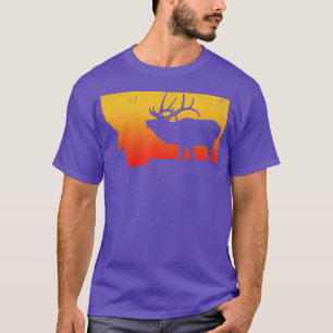 Camiseta Caça à Elk de Vintage Montana