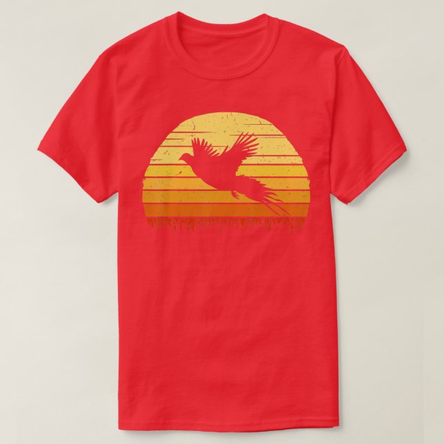 Camiseta Caça A Faisão De Aves Voadoras De Caça Retroativa (Frente do Design)