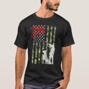 Camiseta Caça A Patos Com Camuflagem Cachorífica Americana