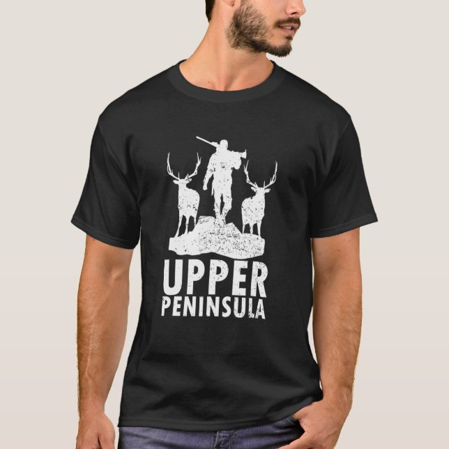 Camiseta Caça à Península Superior Yooper Michigan (Frente)