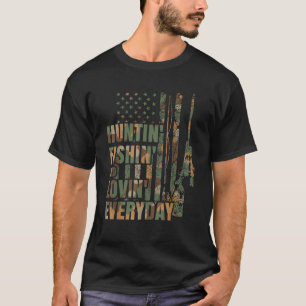 Camiseta Caça À Pesca Adorável Todos Os Dias Com Caça Aos V