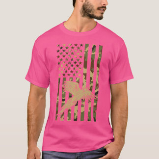 Camiseta Caça a Pheasant Caça a Pássaros Bandeira Americana