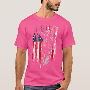 Camiseta Caça ao arco da bandeira americana Deer Hunter Arc