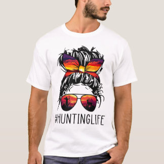 Camiseta Caça Ao Cabelo Maluco Na Mulher Arma Óculos De Sol