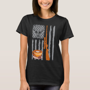 Camiseta caça ao café - Bandeira americana vintage dos EUA 