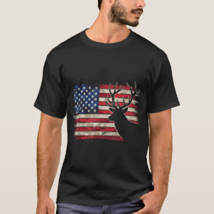 Camiseta Caça ao cervo caçador nós bandeira Caça ao cervo c