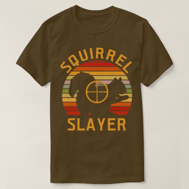 Camiseta Caça ao Esquilo Caça com Caça à Caça à Caça à Caça (Frente do Design)