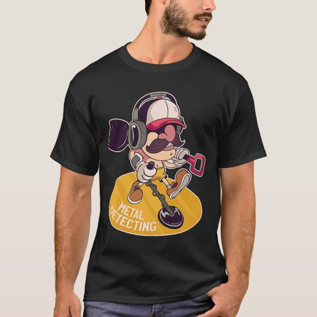 Camiseta Caça ao ouro com detector de metais festa (Frente)