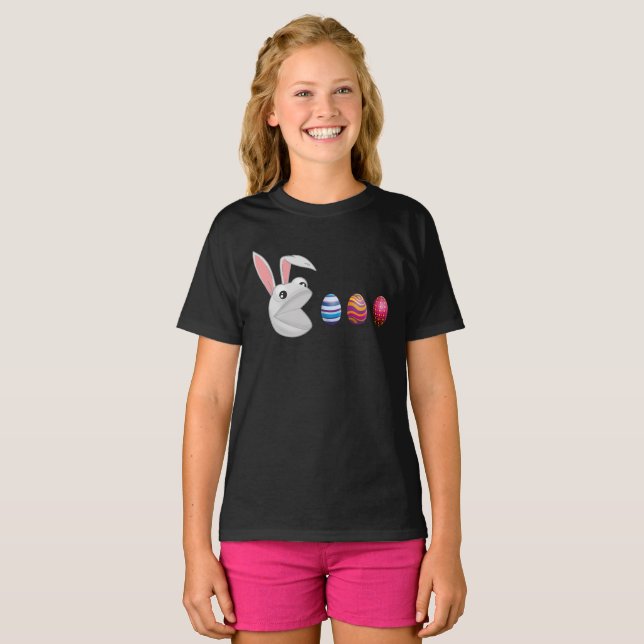 Camiseta Caça ao Ovo Coelho de Páscoa (Frente Completa)